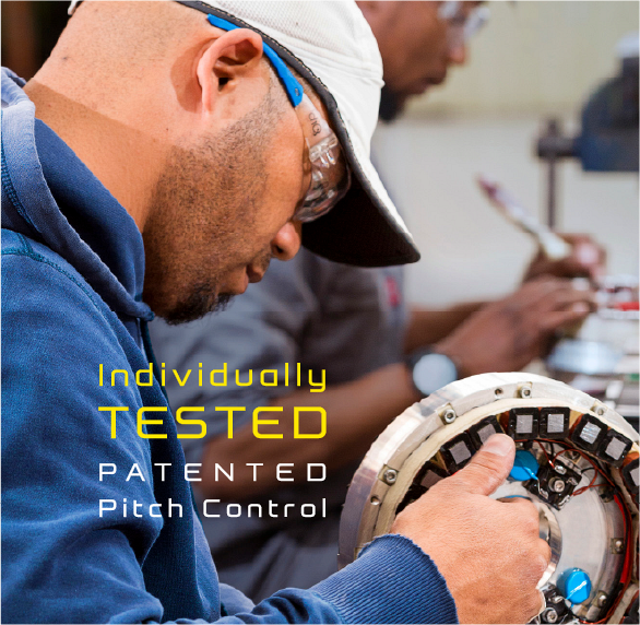 Individually tested patented pitch control